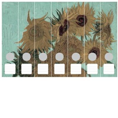 File labels van gogh sunflowers