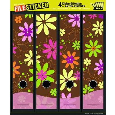 FileSticker - Retro-Tapete Blumen