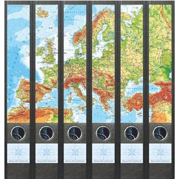 Fichier Art Carte de l'Europe 6 étiquettes