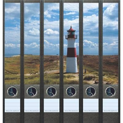 File Art Leuchtturm an der Küste 6 Etiketten