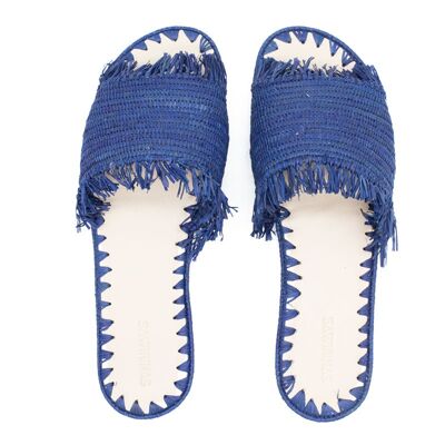 BLAUER SANDAL MIT FRINGEN