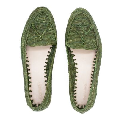 MOCCASINS MEN GREEN TASSEL