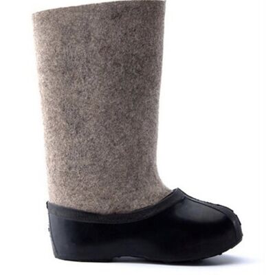 GRAY WOOL BOOTS
