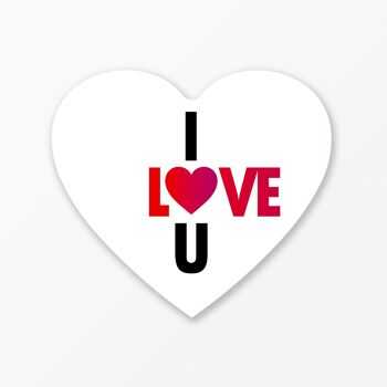 Carte postale en forme de coeur "Je t'aime" incluant une enveloppe 2