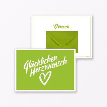 Carte de félicitations « Happy Heart Wish » incl. Enveloppe & mini enveloppe 2