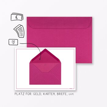 Carte de félicitations « Happy Heart Wish » incl. Enveloppe & mini enveloppe 7