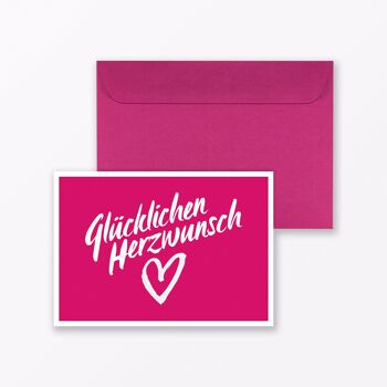 Carte de félicitations « Happy Heart Wish » incl. Enveloppe & mini enveloppe 8