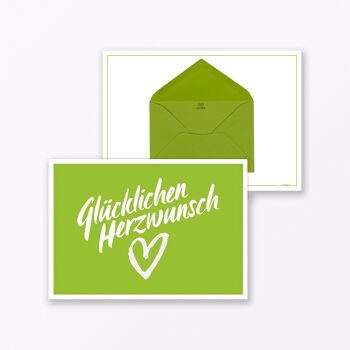 Carte de félicitations « Happy Heart Wish » incl. Enveloppe & mini enveloppe 14