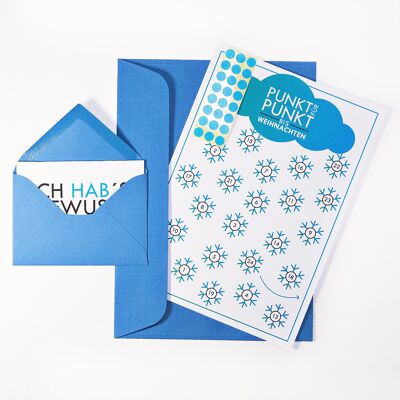 Carte calendrier de l'Avent "Flocons de neige" comprenant enveloppe, mini carte + enveloppe et pastilles adhésives