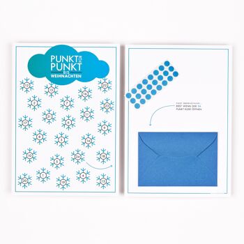 Carte calendrier de l'Avent "Flocons de neige" comprenant enveloppe, mini carte + enveloppe et pastilles adhésives 2