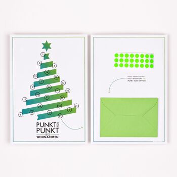 Carte calendrier de l'Avent "Sapin de Noël" comprenant enveloppe, mini carte + enveloppe et pastilles adhésives 6