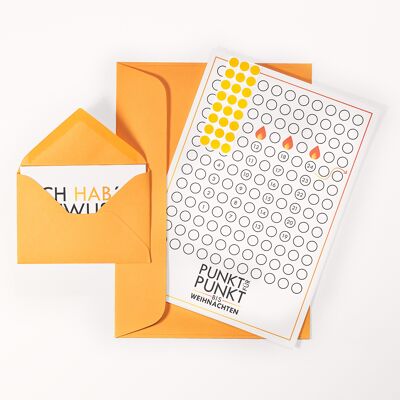 Carte calendrier de l'Avent "Bougies" comprenant enveloppe, mini carte + enveloppe et pastilles adhésives