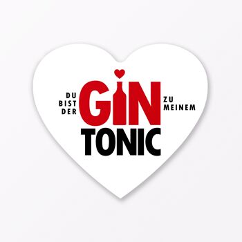 Carte postale "Gin Tonic" en forme de coeur avec enveloppe 2