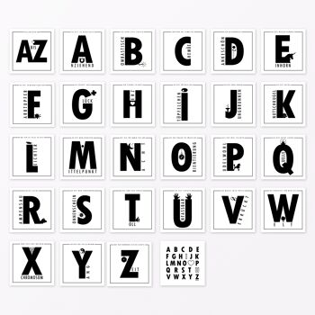 Lot de 27 cartes ABC carrées "Je t'aime de A à Z" avec emballage 1