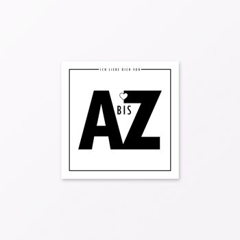 Lot de 27 cartes ABC carrées "Je t'aime de A à Z" avec emballage 2