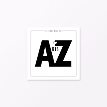 Lot de 27 cartes ABC carrées "Je t'aime de A à Z" avec emballage 14