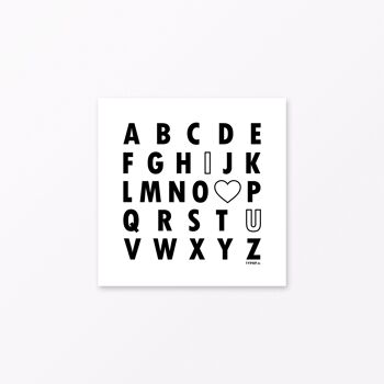 Lot de 27 cartes ABC carrées "Je t'aime de A à Z" avec emballage 31