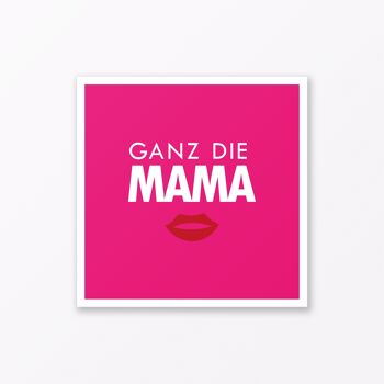 Carte de naissance "Ganz die Mama" en rose, carrée, y compris une enveloppe 3