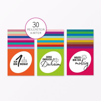 30-piece set of milestone cards "Baby's first year" square