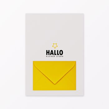 Calendrier bébé carte postale "Bonjour petite étoile" comprenant enveloppe, mini carte + enveloppe et pastilles adhésives 4