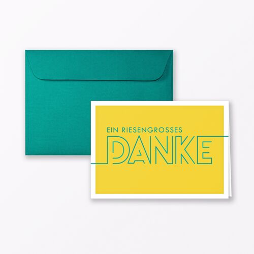 Dankeskarte "Dankeschön" GELB Klappkarte A6 inkl. Umschlag