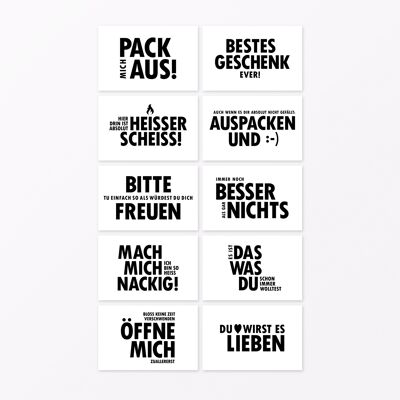 10-teiliges Geschenkanhânger-Set 85 x 55 mm