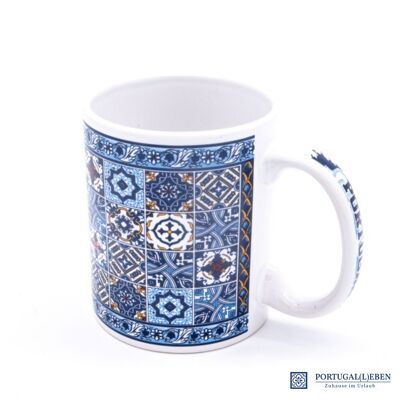 Taza de café blanca por dentro, varios estampados AZULEJOS