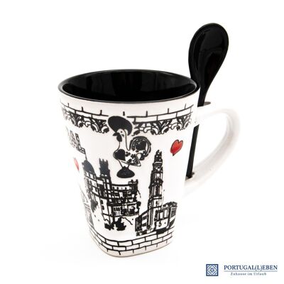 Coffee mug with spoon PORTUGAL