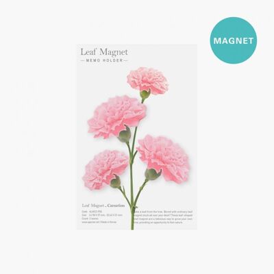 MAGNETS LEAF MAGNET PINK CARNATION - FLOWERS