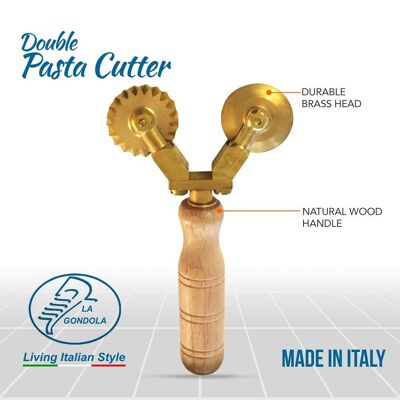 Double Pasta and Ravioli Cutter Wheel, 2 Separate Blades