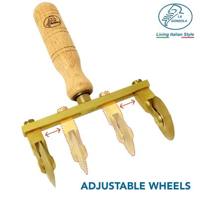 Professional Adjustable Pasta Cutter with 2 Smooth Wheels