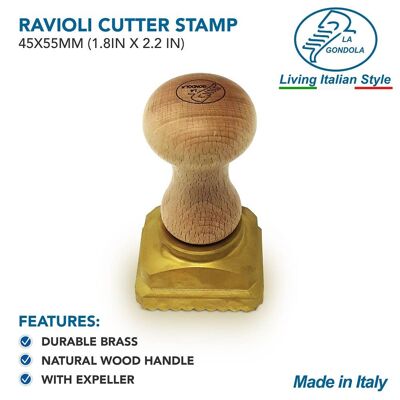 La Gondola Double Pasta Cutter Wheel & Ravioli Stamp