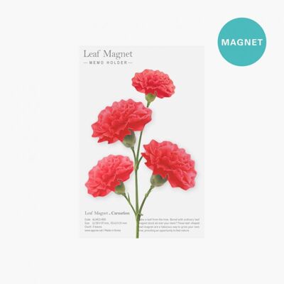 MAGNETS LEAF MAGNET RED CARNATION - FLOWERS