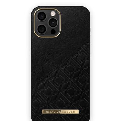 Custodia Atelier iPhone 12 Pro Max goffrata nera