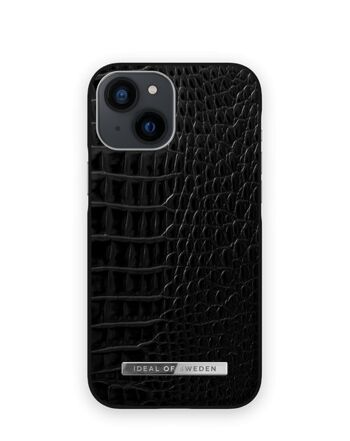 Atelier Coque iPhone 13 Mini Néo Noir Croco Argent