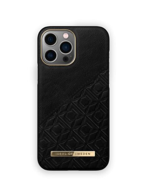 Custodia Atelier per iPhone 13 Pro Max nera goffrata