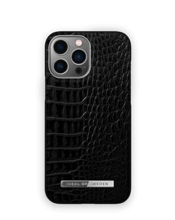 Atelier Coque iPhone 13 Pro Max Neo Noir Croco Argent