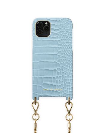 Atelier Coque Collier iPhone 11 Pro Bleu Ciel Croco 1