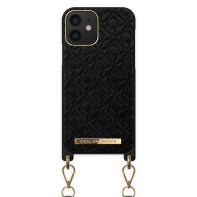 Atelier Collana Custodia iPhone 12 Nero goffrato