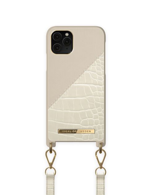 Atelier Phone Necklace Case iPhone 11 Pro Cream Beige Croco