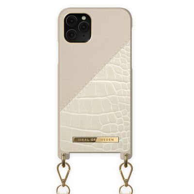 Atelier Phone Necklace Case iPhone 11 Pro Creme Beige Kroko
