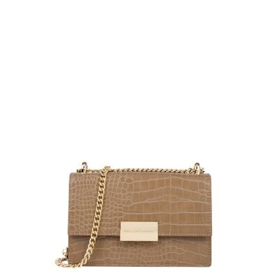 Borsa a spalla Billie Lucida Camel Croco