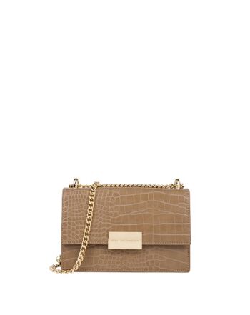 Sac Bandoulière Billie Glossy Camel Croco