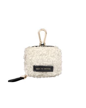 Bobbi AirPods Zip Sac Crème Faux Shearling 1