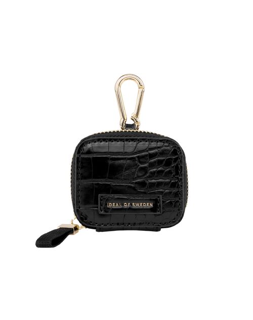 Bobbi AirPods Zip Bag Jet Black Croco