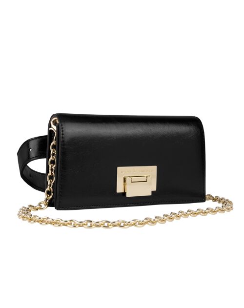 Cecile Multi Chain Bag Glossy Black