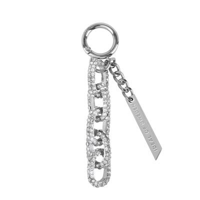 Chain Keyring Silver Crystal