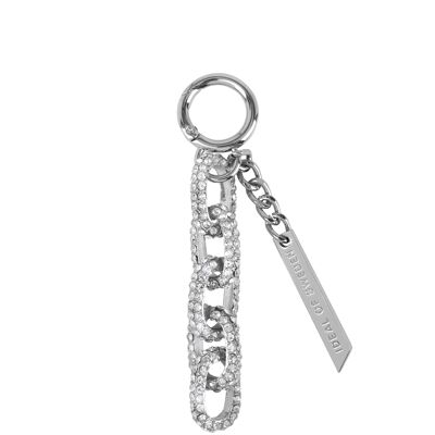 Chain Keyring Silver Crystal