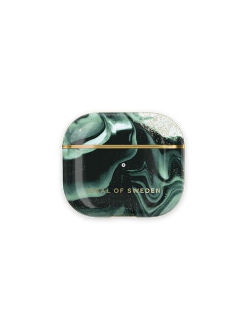 Fashion Airpods Case Gen 3 Golden Olive Marble