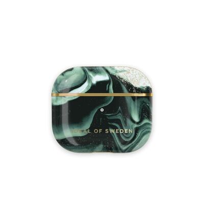 Fashion Airpods Case Gen 3 Golden Olive Marble